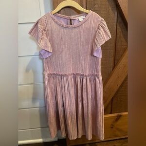 Crewcuts Shimmery Pink Flutter Sleeve Dress